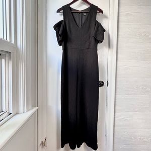 Club Monaco Wide Leg Micro Pleated Jumpsuit